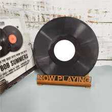 Vintage Plattenständer, Holz Schreibtisch Plattenständer, Retro Plattenanzeigeständer, Entworfen für Vinylplattenliebhaber