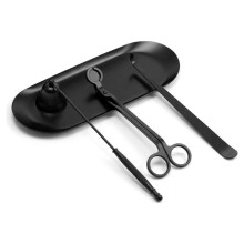 4-in-1 Candle Care Kit with Wick Trimmer Cutter, Extinguisher Snuffer, Dipper and Storage Tray Plate,for Candle Lovers