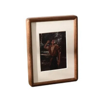 Marco de Foto de Madera Sólida de Nogal Negro con Esquinas Redondeadas para Exhibición en Mesa Soporte de Arte de Imagen de Madera