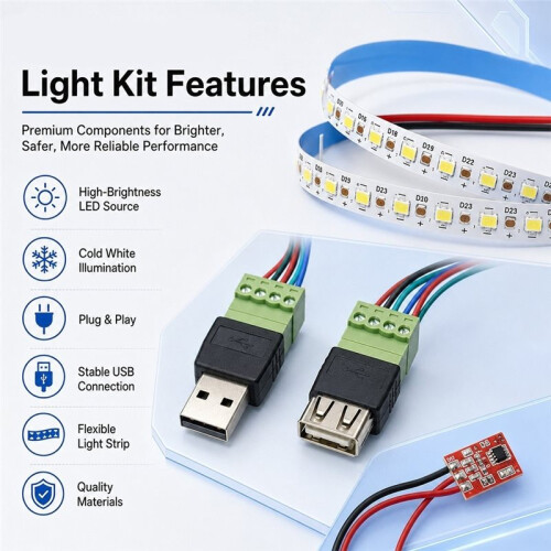 Hackman Led System Kit High-Brightness LED for Brighter Printing 3D Printer Upgraded Kit for  Sparkx I7