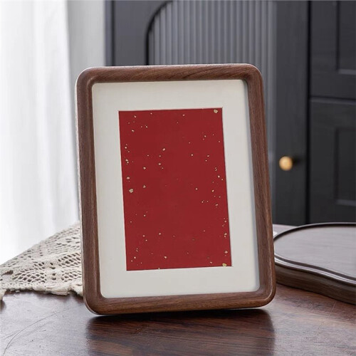 Black Walnut Solid Wood Rounded Corner Photo Frame Decorative Tabletop Display Wooden Picture Frame Artwork Holder 1