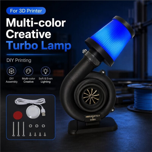 For 3D Printer Multi-Color Creatives Turbo Lamp DIY Assembly and Soft & Even Creatives Lighting DIY for 3D Printer Part 2