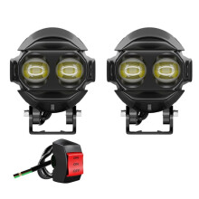 2 Pcs Motorcycle LED Headlights Waterbirds Shape High Low 3 Light Modes Universal Driving Light for ATVs Truck Moto