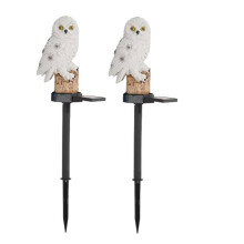 2 Stück Solar Eule Statue Gartenlicht Solar Lampe Eule Tier Solar Gartenlichter Wasserdicht Solarlichter für Garten Terrasse