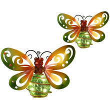 2 Pack Vlinder Tuin Decor met Veerkrachtige Lichten Pendant Verlichting Verjaardagscadeaus voor Vrouwen Moeder, voor Tuin, Veranda, Patio