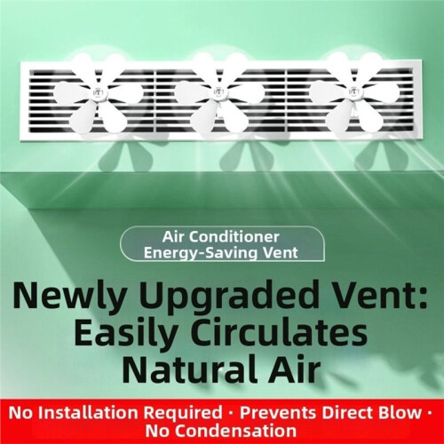 3pcs Wall Mounted Air Conditioning Ventilator Adjustable Saving Air Conditioner Vent Fan Windmill Shaped Windproof 2