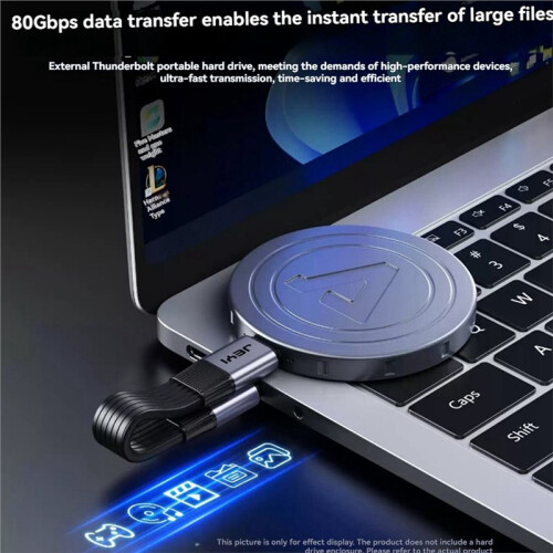 JEYI Dual Type-C Ultra Short Cable USB4 V2.0 80Gbps Full-Featured Flat Copper Core Cable Data Transfer Fast Charging Cord 1