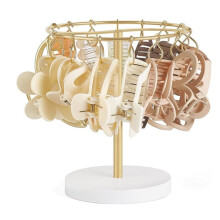 Organisateur de Pinces à Cheveux avec 16 Crochets Métalliques, Présentoir, Gain de Place, Capacité, Support de Rangement pour Accessoires de