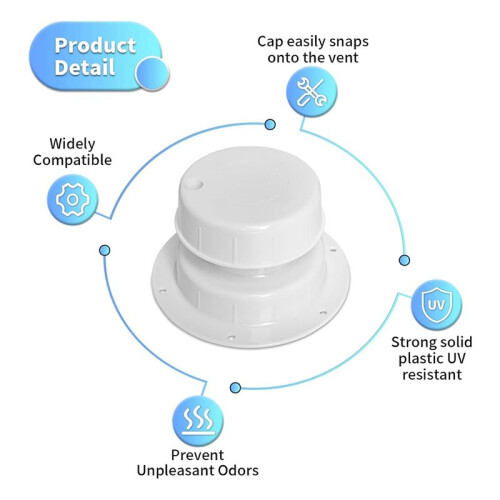 Tampas de Ventilação para Encanamento de RV, Kit de Substituição de Tampas de Ventilação para Tubos de 1 A 2 3/8 Polegadas, para Trailers e 1