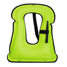 Inflatable Snorkel Vest for Adults, Adjustable Snorkeling Jackets Safety Vest ( to 100 Lbs Loading) Green