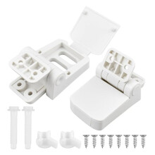PP Plastic Toilet Hinges Replacement Set,Practical Hinges Hardware Replacement Kit for Bathroom Toilet Lid