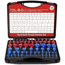 66Pcs Thread Checkers Nut and Bolt Thread Checkers Set with 35 Inch and 31 Metric Thread Gauge for SAE and Metric Sizes