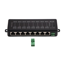 Inyector POE Gigabit de 8 Puertos Divisor POE para Cámara de Red POE Alimentación A Través de Ethernet 12V-48V AP Inalámbrico