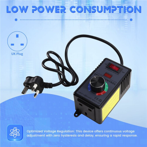 4000W 10A Motor Controller Brushless Motor Speed Controller PWM Drive Controller for Fans and Power Tools UK Plug 2