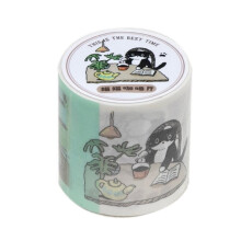 Cat Café Kawaii Washi Tape Sand Dessert Cute Scrapbook Masking Tape for DIY Journaling Planner Aesthetic Decoration