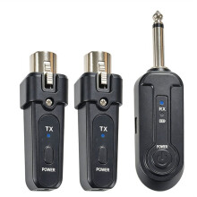 Sistema di Microfono Wireless 1to2 Trasmettitore e Ricevitore 2.4G per Pickup di Strumenti Musicali Trasmissione Audio Senza Perdita