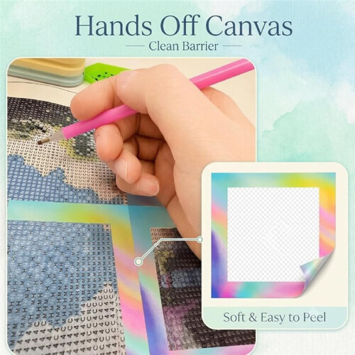 Reusable Release Diamond Art Film for Adult, 30 Sheets, 6 Gradient Patterns Non-Stick Zero Residue Covers