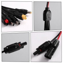 1Pcs Heavy Duty 6-in-1 Solar Adapter Cable for XT60 DC7909 DC6530 DC5521 for Solar Generator