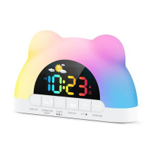 Alarm Clock for Kids, Ok to Wake Clock with Green Light Red Light, Children'S Sleep Trainer,10 Ringtones,3 Brightness
