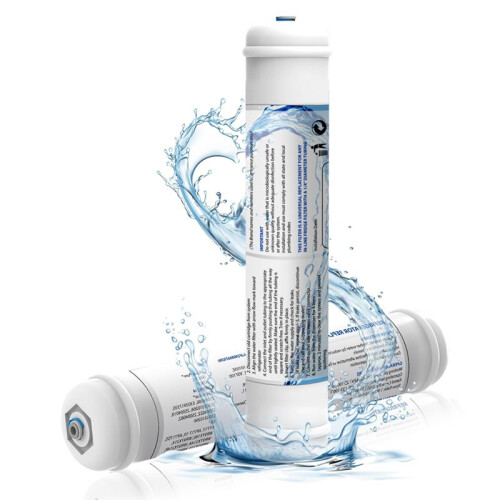 2PCS T33 Inline Activated Carbon Filter, 1/4" Quick Connect Cartridges for Fridge Ice Maker & Under Sink RO System 1
