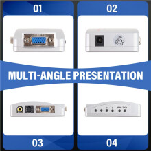 VGA Naar AV PC Converter Box VGA Naar TV AV RCA Signaaladapter Converter Video Schakelbox Composite Ondersteunt NTSC PAL