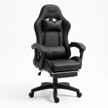 ZADAR Black Musical Gaming Chair with Bluetooth, RGB & Footrest