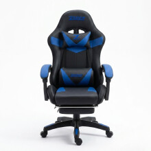 ZADAR Blue/Black Musical Gaming Chair with Bluetooth, RGB & Footrest