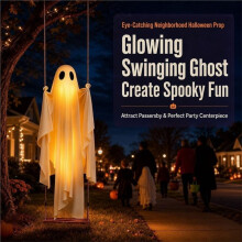 Décorations D'Halloween: Guirlande Lumineuse Fantôme Suspendue avec Télécommande pour Arbre, Porche et Jardin