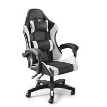 Black & White Gaming Chair Ergonomic Neck & Back Support Office Seat
