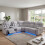 Rico Grey Fabric Electric Recliner Corner Sofa with LED & Bluetooth 1