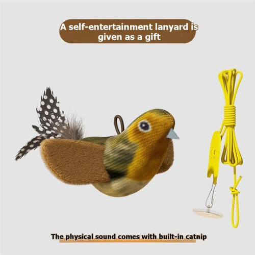 Cat Bird Toy and Catnip - Hanging Teaser for Active  C 1