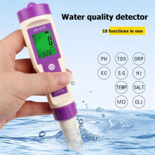 10 in 1 Water Quality Tester Residual Chlorine Meter PH TDS ORP EC Detector Water Test Pen for Pool Spa with BT