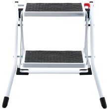 VEVOR Step Stool Ladder 2-Step Foldable 3 Adjustable Height Max Load 150kg