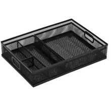 3er-Pack Eisen-Mesh-Schreibtisch-Organizer-Tabletts Stapelbar Hohl-Draht-Speicherhalter für die Arbeitsplatzorganisation