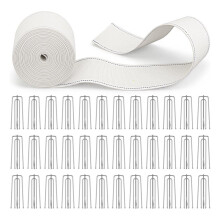 Curtain Pleat Tape 12M/13 Yards Pleater Tape for Curtains,Included 45 Pcs Curtain Pleater Hooks for Pinch Pleat Curtains
