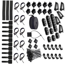 163PCS Cable Management Kit Silicone Cord Organizer Cable Clips Straps Cable Sleeve Wire Tidy Accessories