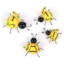 1set Metal Bee Decor Set, Retro-Style Bee Wall Hangings, Suitable for Indoor and Outdoor Gardens and Home Decor