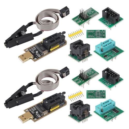 2-Set CH341A USB-Programmeringsmodulsats för 24-25-Seriens EEPROM Flash BIOS-Chip