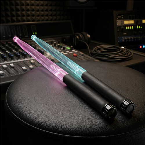 1 Pair LED Light  Drum Sticks Glowing Drumsticks Anti-Slip Grip Light  Drum Sticks Drum Accessories 2