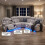 Rico Grey Fabric Electric Recliner Corner Sofa with LED & Bluetooth 9