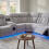 Rico Grey Fabric Electric Recliner Corner Sofa with LED & Bluetooth 6