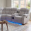 Rico Grey Fabric Electric Recliner Corner Sofa with LED & Bluetooth 7