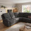Montana Dark Grey Fabric Electric Recliner Corner Sofa with Bluetooth 6