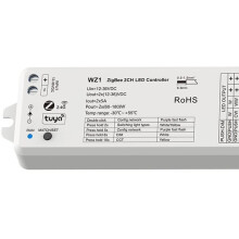 Controlador LED de 2 Canais para Fita LED CCT de Cor Única WZ1 ZigBee 3.0 & RF 2 CH12-36V Controle Remoto Sem Fio Na Nuvem