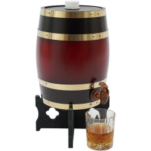 Fût en Chêne de 5L avec Support, Petit Fût à Vin avec Robinet, Fûts en Chêne Carbonisé pour le Vieillissement Du Whisky, Bourbon, Cocktails