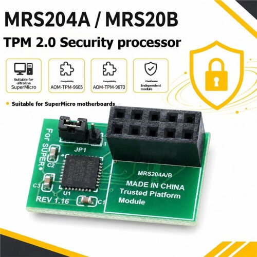 TPM 2.0 Module TPM 2.0 Beveiligingsmodule 10Pin SPI Module Processor voor  AOM TPM 9670H 9670V MES204B 2