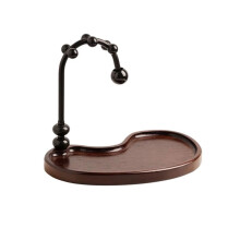 Solid Wood Key Holder Organizer with Metal Arched Stand, Desktop Entryway Key Rack Storage Tray, Mid-Century Home Decor