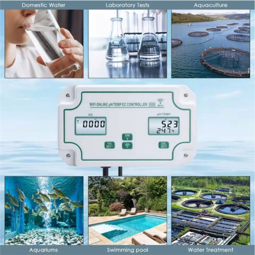 3 In1 Wifi Water Quality Tester PH Salinity Alkalinity Meter BNC Type Probe Analyzer for Aquarium Hydroponics EU Plug 2