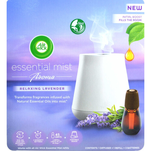 Air Wick Air Wick Essential Mist Diffuser Kit Relaxing Lavender, Refill + Batteries
