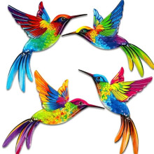 1set Metal  Wall Art Set, Colorfully Outdoor Fence Decorations, Suitable for Patio, Garden Wall Sculptures